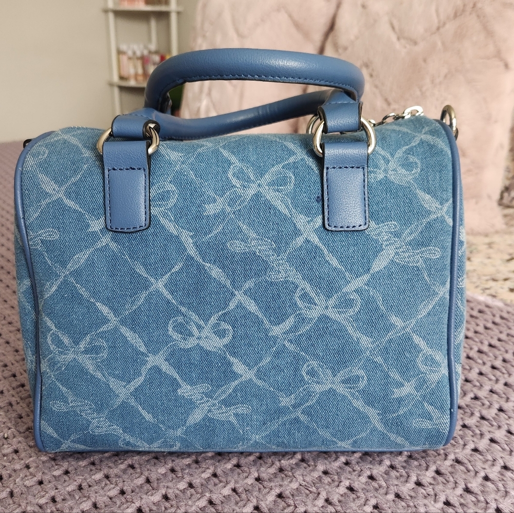 Juicy Couture Denim Blue Handbag with Bow Accent - Picture 2 of 4